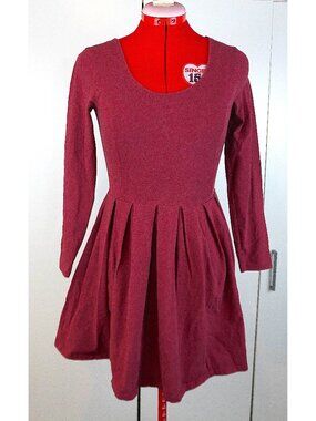 Aritzia (Talula) "Lambeth" Long-Sleeve Fit & Flare Mini Dress in "Heather Mars"